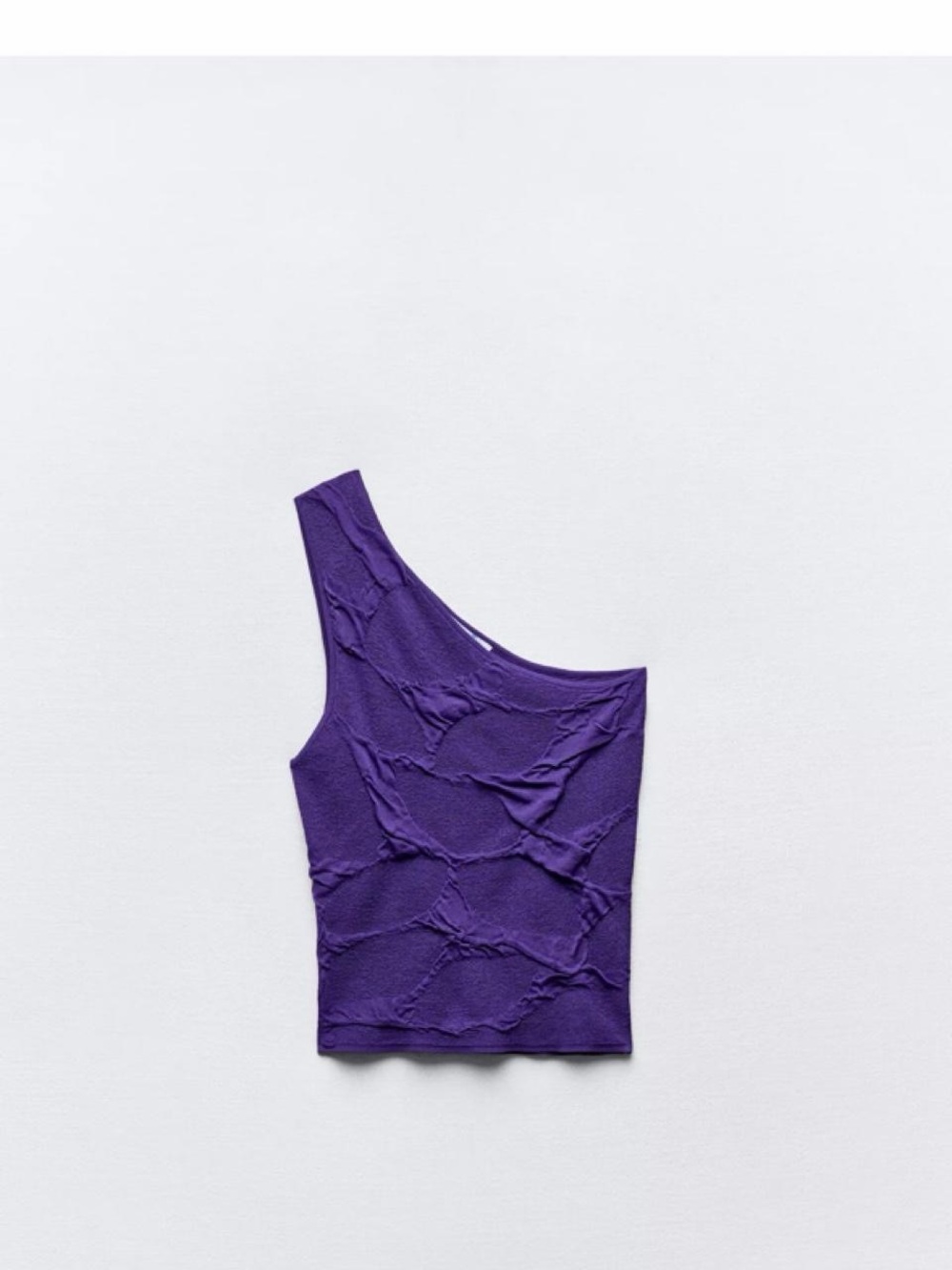 Zara One-Shoulder Purple Textured Tank